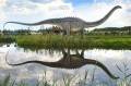 Sejsmozaur na wyspie - największa figura w parku